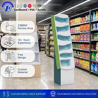 Support d'affichage en carton à 6 étagères, personnalisé et imprimé, pour produits en carton ondulé, pour supermarché