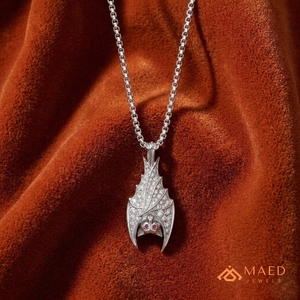 Pendentif Charme Aile de Chauve-Souris en Argent 925 avec Moissanite Ronde Taille Brillant, Style Iced Rapper pour Hommes et Femmes, Bijoux de Mode Hip Hop Streetwear - Product Image 4