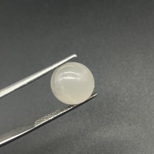 Round Natural <b>White</b> Moonstone Cabochon Gemstone with Iridescence 10.4x6mm 4.50 Carat for Wire <b>Wrap</b> and Pendant Jewelry - Product Image 5