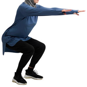 Conjunto Deportivo Modesto Personalizado para Mujeres Musulmanas, 2 Piezas, Ropa Deportiva Transpirable, Tops Suaves de Manga Larga, Ropa de Gimnasio, Hijab - Product Image 3