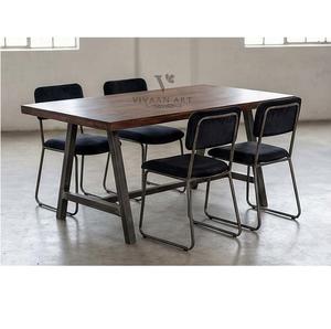 Ensemble de table et de chaises de salle à manger en bois massif moderne et écologique de luxe pour la maison, le restaurant, le café, l'hôtel - Product Image 4