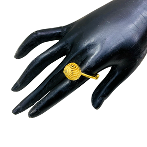 Naykk Creations Women's Handmade 24K Gold Plated Copper Brass Filigree Dewdrop <b>Adjustable</b> <b>Ring</b> | Luxury Minimalist Cocktail <b>Ring</b> - Product Image 2