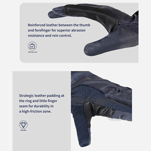 Luxury Soft Leather Equestrian Riding Gloves Breathable Perforated Design for Summer Horseback Riding Training Gloves - Product Image 3