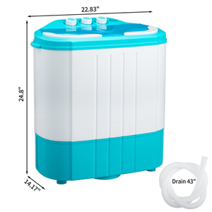 Lavatrice Mini a Doppia Vasca XPB40 1219S, Capacità 5.5 libbre (8.8 libbre, 6.6 libbre), 110V 370W, Semi-Automatica a Caricamento dall'Alto, in Plastica Blu - Product Image 4