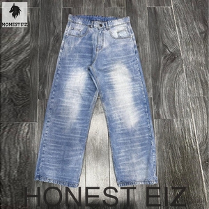 Pantalones Cargo Casuales de Cintura Alta y Pierna Ancha para Hombre Honest Eiz, Cierre de Botones, 100% Algodón, Ligeros, Transpirables, con Múltiples Bolsillos - Product Image 4