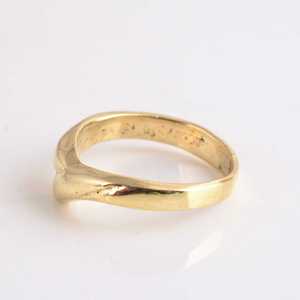 Anillo Geométrico Moderno de Oro de 9K, Anillo de Boda Unisex, Diseño Sencillo, Joyería de Moda - Product Image 2
