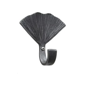 Antique Black Wrought Iron Double Ginkgo Leaf <b>Wall</b> <b>Mounted</b> Hook Decorative Metal Coat Hat Hanger Dual Towel <b>Clothes</b> Holder <b>Wall</b> - Product Image 3
