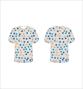 T-shirt pour homme à pois, manches courtes, col rond, décontracté, respirant, coupe classique, imprimé numérique, en polyester - Product Image 1