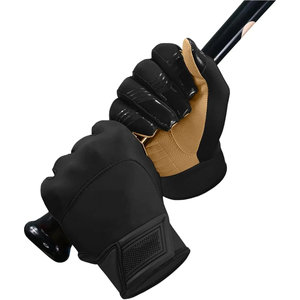 Standard International Leather Baseball/ Batting Gloves Tan Durable Wrist Support Training Unisex Adult <b>Hook</b> And Loop Closure - Product Image 2