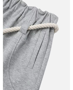 Wide Leg Casual Mid <b>Light</b> Silhouette <b>Rope</b> Drawstring French Men Super Baggy Barrel Breathable 500gsm Blank Sweatpants - Product Image 4