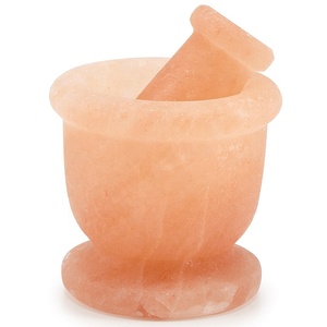 Mortero y Maja de sal del Himalaya pura 100%, herramienta de cerámica para hierbas y especias de excelente calidad disponible a precio mayorista - Product Image 2