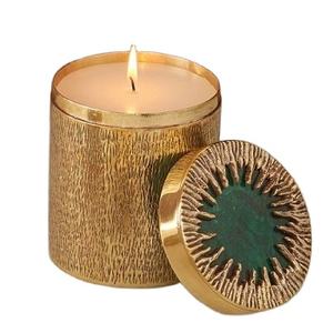 Tarro de vela de color dorado con diseño de Metal clásico antiguo, decoración de vidrio hecha a mano para el hogar con decoración elegante - Product Image 1