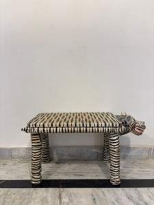 Table basse en bois artisanale en forme d'animal, motif tigre, peinte à la main, table d'appoint décorative, meuble pour salon - Product Image 6