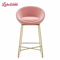 Chaise de bar moderne à pieds hauts pour chambre à coucher, avec structure métallique, design stable pour usage domestique et commercial