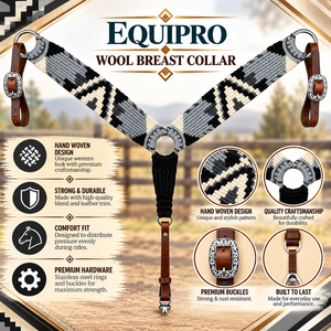 Collar de Pecho para Caballo Estilo Western con Cuentas, Patrón Navajo, Extremos de Cuero y Lana, Modelo Personalizado para Ponis, Cobos y Caballos, Marca Fabricada en Uttar Pradesh - Product Image 2