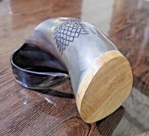 Mug en corne de qualité, mug à café en corne avec base en résine, corne viking pour artisanat Sheeri, haute qualité - Product Image 4