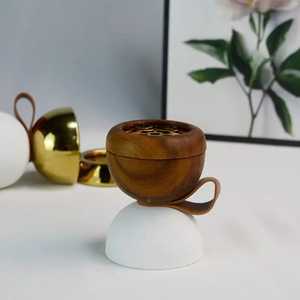 Golden Brass Incense <b>Burner</b> Wood Pattern Bakhoor Wedding Religious Aromatic Fragrance Durable Wood Incense <b>Burner</b> Stick Holder - Product Image 6
