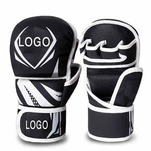 Guantes de Boxeo Profesionales MMA, Medios Dedos, Cuero PU, Gruesos, Transpirables, Correa de Muñeca Ajustable para Niños, Adultos, Hombres y Mujeres - Product Image 1
