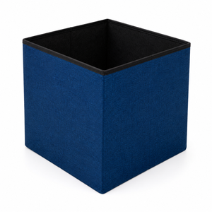 Otomana de Almacenamiento Plegable en Forma de Cubo, Tela Azul Marino con Ribete Negro, Moderna y Minimalista, para Apartamentos y Hoteles - Product Image 2
