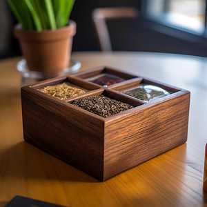 Handcrafted Wooden Spice <b>Box</b> Organizer for Kitchen Spice Storage Masala Collection <b>Herbs</b> and Everyday Meal Preparation - Product Image 4