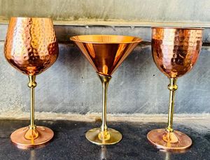 Modern Copper Straight Cup Hand Hammered Vintage Design 14cm Drinking Cup Kitchen Use - Product Image 6