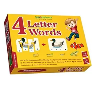 เกมการ์ดจิ๊กซอว์คำศัพท์ 4 คำ SpeechGears สำหรับเด็กอายุ 5-7 ปี พร้อมชิ้นส่วนกระดาษแข็งพิมพ์สีเต็มรูปแบบ - Product Image 1