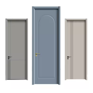 Puerta de PVC con Chapa de Madera WPC de Alta Calidad, Diseño Minimalista, Acabado Impermeable, para Interiores, Dormitorio, Comedor, Villa, Entrada, ODM/OEM - Product Image 3