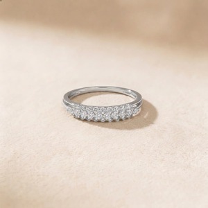 Anillo de Boda con Diamantes Cultivados en Laboratorio de Corte Redondo de 1.45CT en Oro Blanco de 9K, Diseño Floral, Anillo de Aniversario para Mujer, Joyería Fina Personalizada - Product Image 1