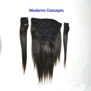 Cheveux humains indiens bruts 100% naturels, lisses, à clipser, provenant d'un seul donneur, sans nœuds - Product Image 3