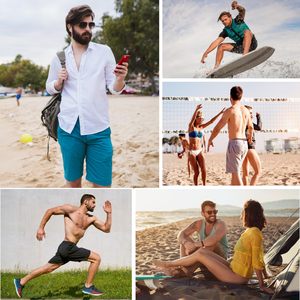 Swimming Shorts For <b>Mens</b> Solid Swim <b>Trunks</b> with Compression Liner 2 in 1 Breathable Quick Dry Swim Shorts with Zipper Pockets - Product Image 6