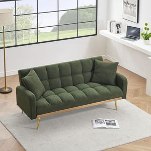 Divano Letto Verde da 69 Pollici con Funzione Regolabile per Piccoli Spazi, Ideale per Soggiorno o Camera da Letto - Product Image 4