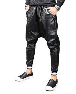 Nouveauté Pantalon de moto en cuir d'agneau véritable respirant noir élégant pour homme d'hiver imperméable anti-rides imprimé - Product Image 1