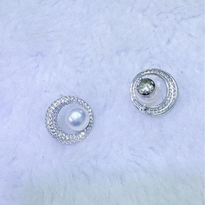 Boucles d'oreilles en argent avec perles d'eau douce Zhuji 7-8 mm, polyvalentes, élégantes, en argent pur, bijoux en perles d'eau douce - Product Image 4