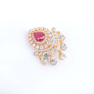Crystal Rhinestone Gold-Plated Designer <b>Brooch</b> <b>Pin</b> for Gift - Product Image 4