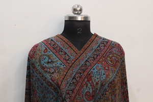 Chal largo con estampado paisley, tipo kimono, de viscosa, para mujer adulta, uso diario en invierno. - Product Image 4