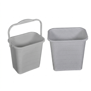 Poubelle ronde simple à pédale en plastique NDURO BP1102 12L pour intérieur, maison, cuisine, salle de bain, bureau, composition métallique - Product Image 4