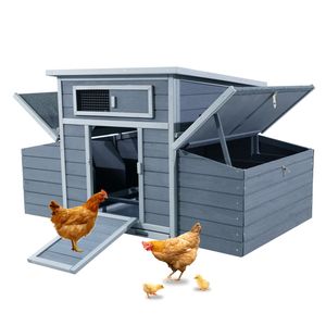 Grande Pollaio in Legno per Esterni con 2 Cassette Nido Laterali, Gabbia per Galline e Pollame per Uso Esterno - Product Image 5