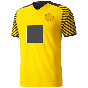 Men's Yellow Striped Sublimated Soccer Jersey Short Sleeve V-Neck Breathable Regular Fit All Seasons Team Apparel - Product Image 1