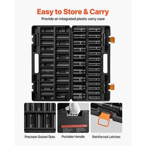 Set di chiavi a bussola a impatto da 1/2 pollice, 26 pezzi, a 6 punte, con identificazione facilitata, misure metriche 10-30mm, 32-36mm, inclusi misure 19mm e 24mm - Product Image 6