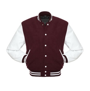 Veste universitaire de luxe personnalisée, corps en laine, manches en cuir, col montant, durable, haute qualité, veste d'hiver, design populaire, style Letterman - Product Image 3