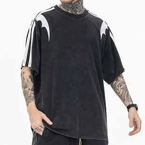Camiseta Acid Wash para Hombre, Algodón, Lisa, Personalizable con Logotipo, Estampado en Serigrafía, Estilo Vintage - Product Image 1