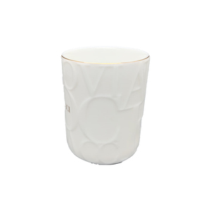 Mug en céramique gaufré blanc mat de style nordique 11oz avec bordure dorée en porcelaine fine, emballage de luxe haut de gamme - Product Image 6