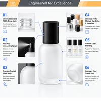 Flacon de parfum rond givré personnalisé de 15 ml, format poche, flacons de parfum vides de 15 ml avec embout à sertir de 15 mm
