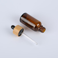 Botol Minyak Esensial Ramah Lingkungan dari Kaca Buram dengan Tutup Pipet Bambu untuk Aromaterapi