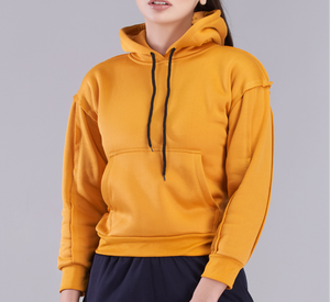 Sudadera con Capucha para Mujer, Color Sólido, Felpa de Algodón, con Bolsillos, Ropa Casual de Otoño - Product Image 1