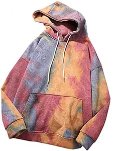 Ensemble de survêtement unisexe tie-dye, sweat-shirt à capuche et pantalon de jogging, coupe ample, couleur dégradée, vêtements décontractés pour l'automne - Product Image 2