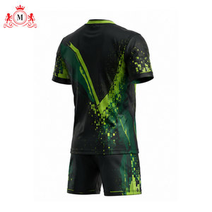 ชุดเสื้อฟุตบอลสีเขียวสำหรับผู้ชาย แบบซับลิเมชั่น พร้อมกางเกงขาสั้น ระบายอากาศได้ดี ผลิตจากโพลีเอสเตอร์ 100% ชุดฟุตบอลสำหรับผู้ใหญ่ ตรวจจับรอยตะเข็บด้วยระบบเข็ม ไร้รอยต่อ - Product Image 6