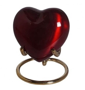 HEART SHAPE METAL <b>KEEPSAKE</b> URN <b>for</b> HUMAN <b>ASHES</b> - Product Image 2