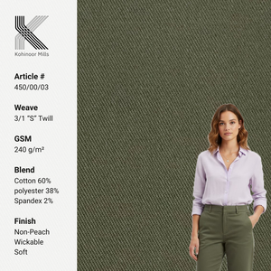 Tela súper suave y cómoda, antiestática, tejido tecnológico, sarga sólida, 100% algodón, para uso en prendas de vestir. - Product Image 1