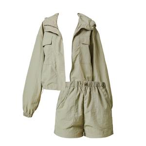 Conjuntos de Shorts Deportivos Transpirables Personalizados para Mujer, Chaqueta Cortavientos y Pantalones Deportivos para Gimnasio, Tallas Grandes, Logos Impresos - Product Image 2